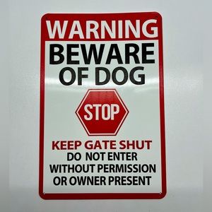 Beware of dog sign